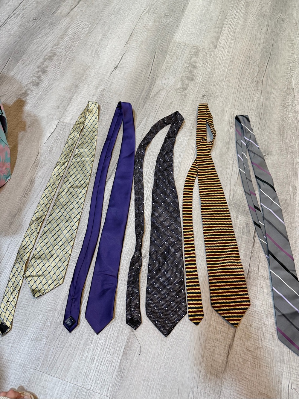 Assorted Men's Necktie Collection - Purple, Yellow, Black, Gray, Blue